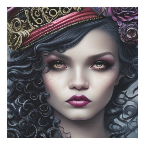 Intricate Extremely Beautiful Valentine Witch Faux Canvas Print