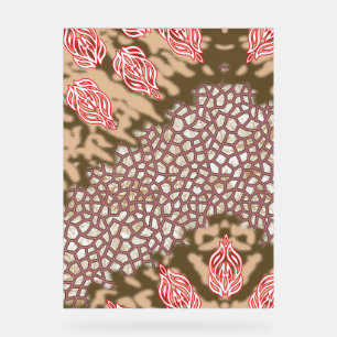 Intricate fabric design featuring floral patterns acrylic sign