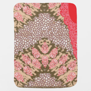 Intricate fabric design featuring floral patterns baby blanket