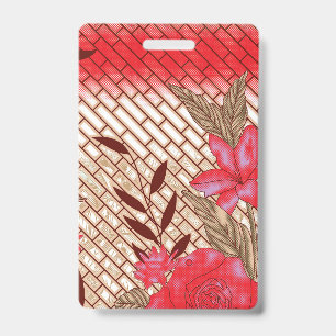 Intricate fabric design featuring floral patterns badge