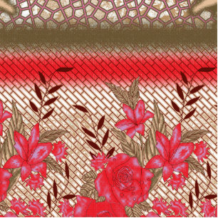 Intricate fabric design featuring floral patterns cutout