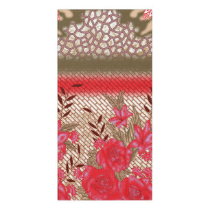 Intricate fabric design featuring floral patterns door sign