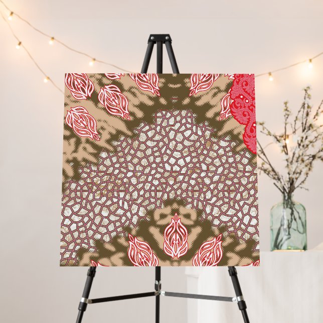 Intricate fabric design featuring floral patterns  foam board (In Situ (Stand))