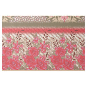 Intricate fabric design featuring floral patterns  gallery wrap