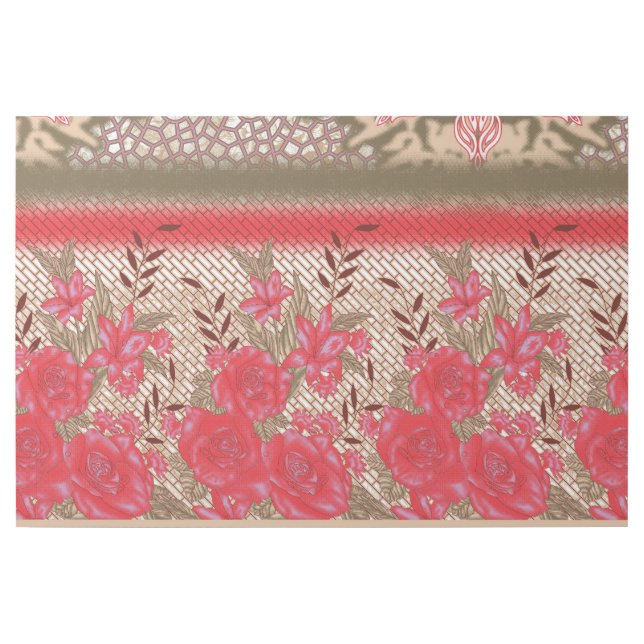 Intricate fabric design featuring floral patterns  gallery wrap (Front)