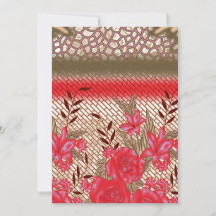 Intricate fabric design featuring floral patterns invitation