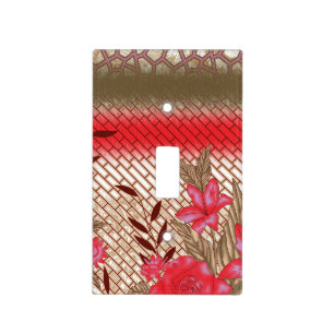 Intricate fabric design featuring floral patterns light switch cover