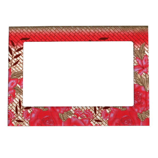 Intricate fabric design featuring floral patterns  magnetic frame (Front)