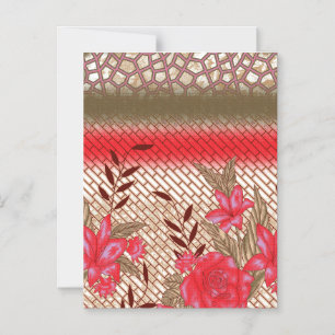 Intricate fabric design featuring floral patterns magnetic invitation