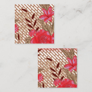 Intricate fabric design featuring floral patterns  note card