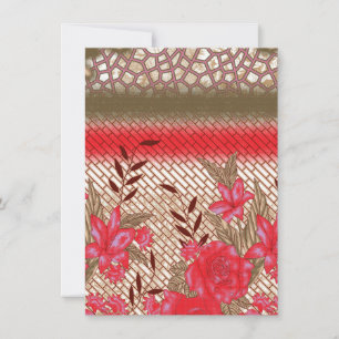 Intricate fabric design featuring floral patterns  note card