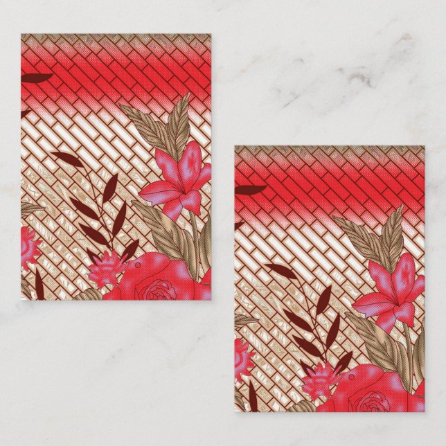 Intricate fabric design featuring floral patterns  note card (Front/Back)