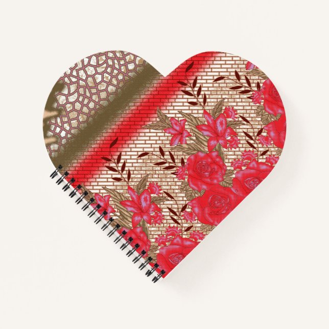 Intricate fabric design featuring floral patterns  notebook (Front)