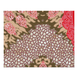 Intricate fabric design featuring floral patterns  poster