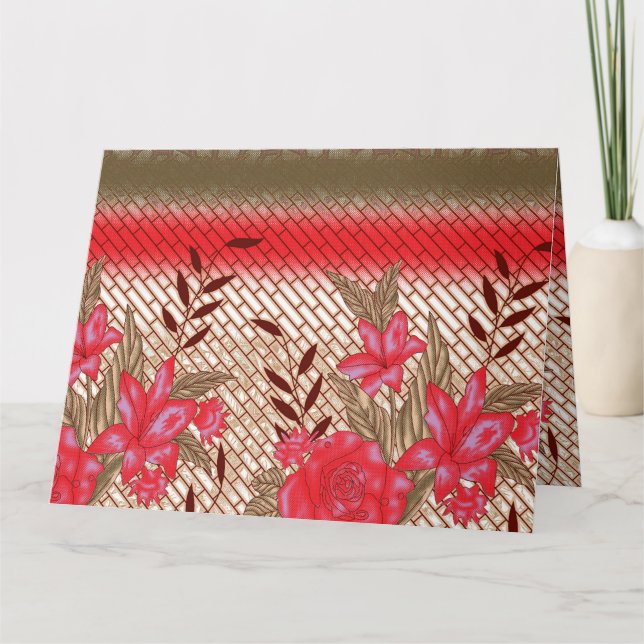 Intricate fabric design featuring floral patterns  thank you card (Front)