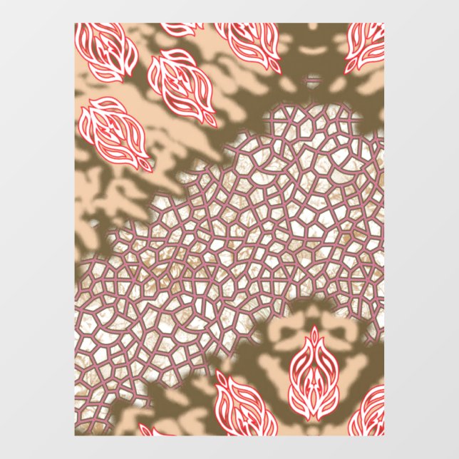 Intricate fabric design featuring floral patterns  window cling (Sheet)