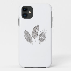 Intricate Feather Doodle iPhone 11 Case