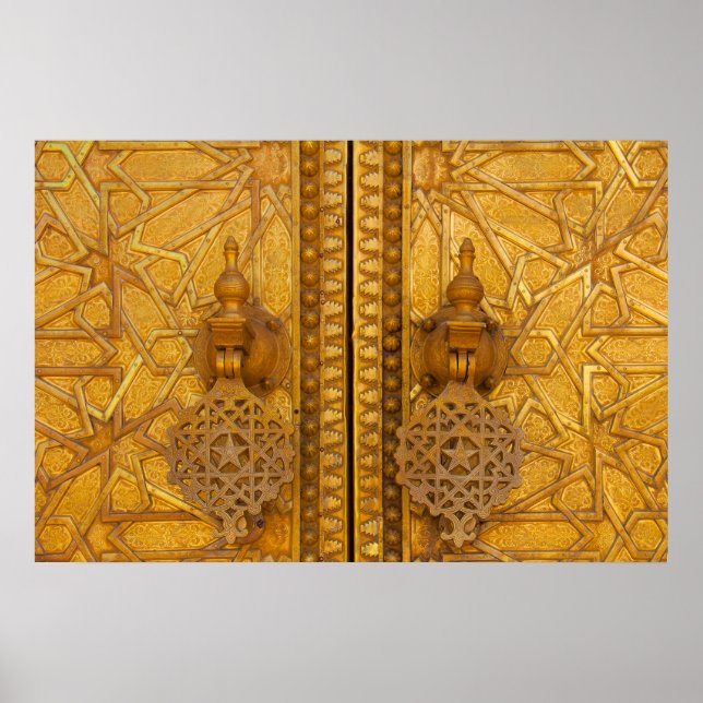 Intricate filigree gates of the Fez palace Poster (Front)