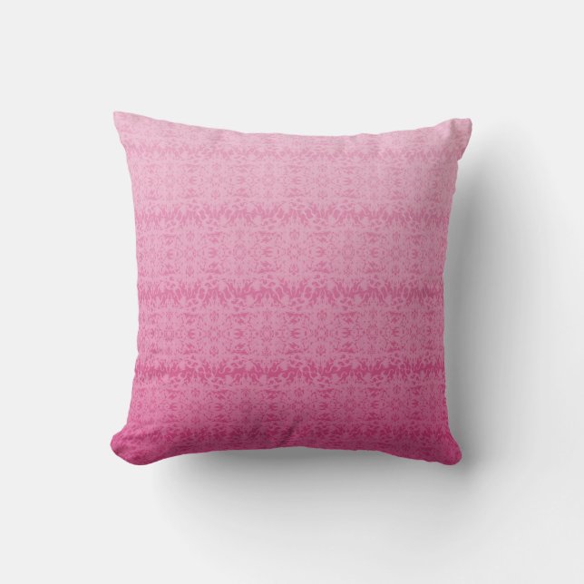 Intricate Fleur De Lis Texture in Pink Throw Pillow (Front)