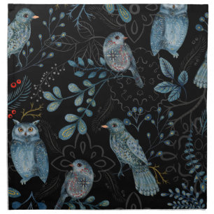 Intricate floral and paisley pattern cloth napkin