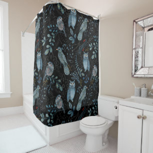 Intricate floral and paisley pattern shower curtain