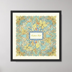 Intricate Floral Butterfly Pattern Canvas Print