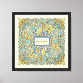Intricate Floral Butterfly Pattern Canvas Print