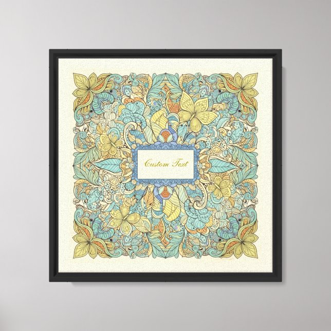 Intricate Floral Butterfly Pattern Canvas Print (Front)
