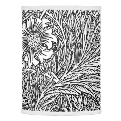 Intricate Floral Design in Black and White Lamp Shade