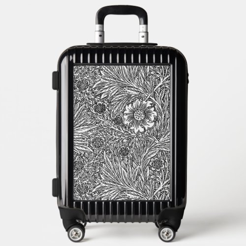 Intricate Floral Design in Black and White Luggage