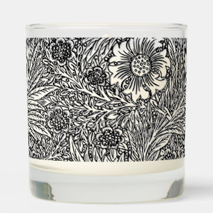 Intricate Floral Design in Black and White Scented Candle