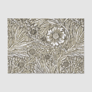 Intricate Floral Design in Brown and White Tissue Paper