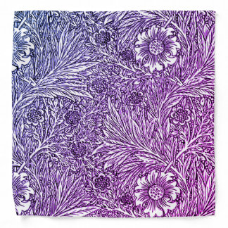 Intricate Floral Design in Purple Hues and White Bandana