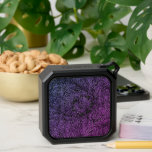 Intricate Floral Design in Purple Hues and White Bluetooth Speaker