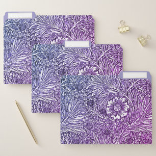 Intricate Floral Design in Purple Hues and White File Folder