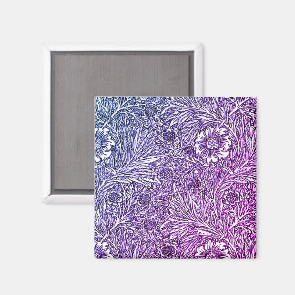 Intricate Floral Design in Purple Hues and White Magnet