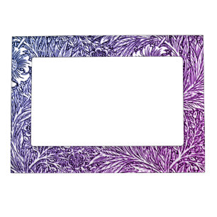 Intricate Floral Design in Purple Hues and White Magnetic Frame