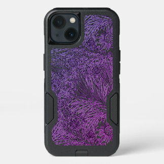Intricate Floral Design in Purple Hues and White iPhone 13 Case