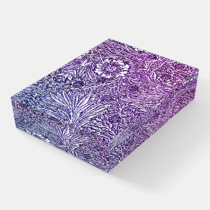 Intricate Floral Design in Purple Hues and White Paperweight
