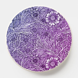 Intricate Floral Design in Purple Hues and White PopSocket