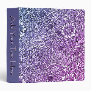 Intricate Floral Design in Purple Hues Personal 3 Ring Binder