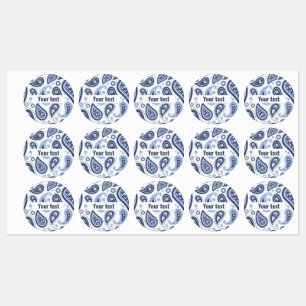 Intricate Floral Paisley Print Design Kids' Labels