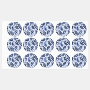 Intricate Floral Paisley Print Design Labels