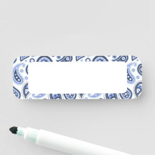 Intricate Floral Paisley Print Design Name Tag