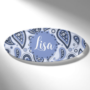 Intricate Floral Paisley Print Design Name Tag