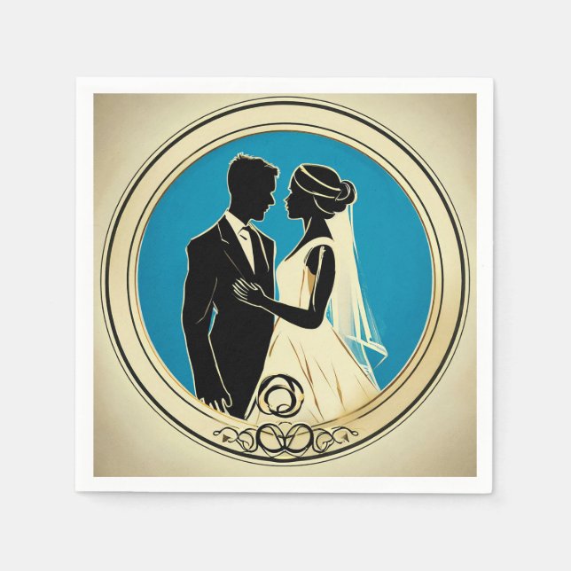 Intricate Floral Wedding Theme Napkins (Front)