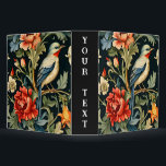 Intricate Floral with Bird 3 Ring Binder<br><div class="desc">A vintage-looking illustration in the style of William Morris features a blue and white bird surrounded by lush,  stylized flowers.  Perfect for anyone who loves birds and nature.</div>