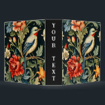Intricate Floral with Bird 3 Ring Binder<br><div class="desc">A vintage-looking illustration in the style of William Morris features a blue and white bird surrounded by lush,  stylized flowers.  Perfect for anyone who loves birds and nature.</div>