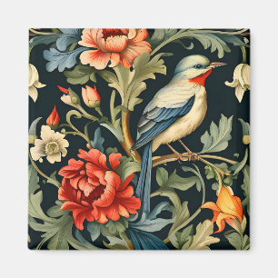 Intricate Floral with Bird Magnet