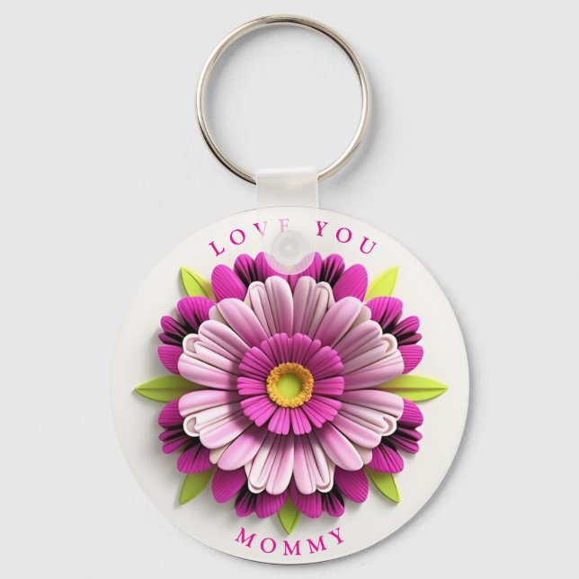 Intricate Flower Artwork Keychain (Front)